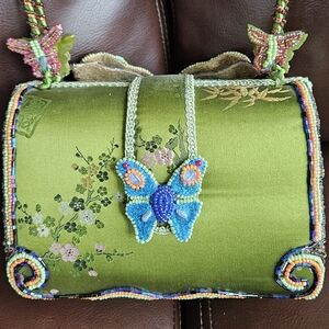 MARY FRANCES Butterfly Beaded Bag - Rare